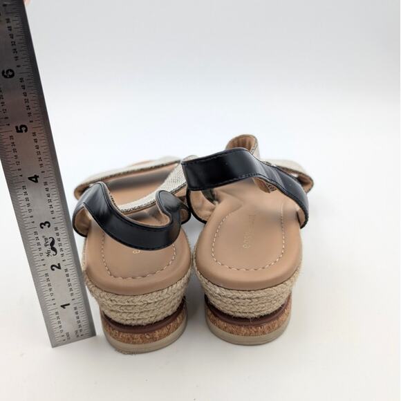 Easy Spirit Sabina Strappy Low Wedge Sandals Women's Beige/Black Size US8W EU39 - Picture 4 of 11